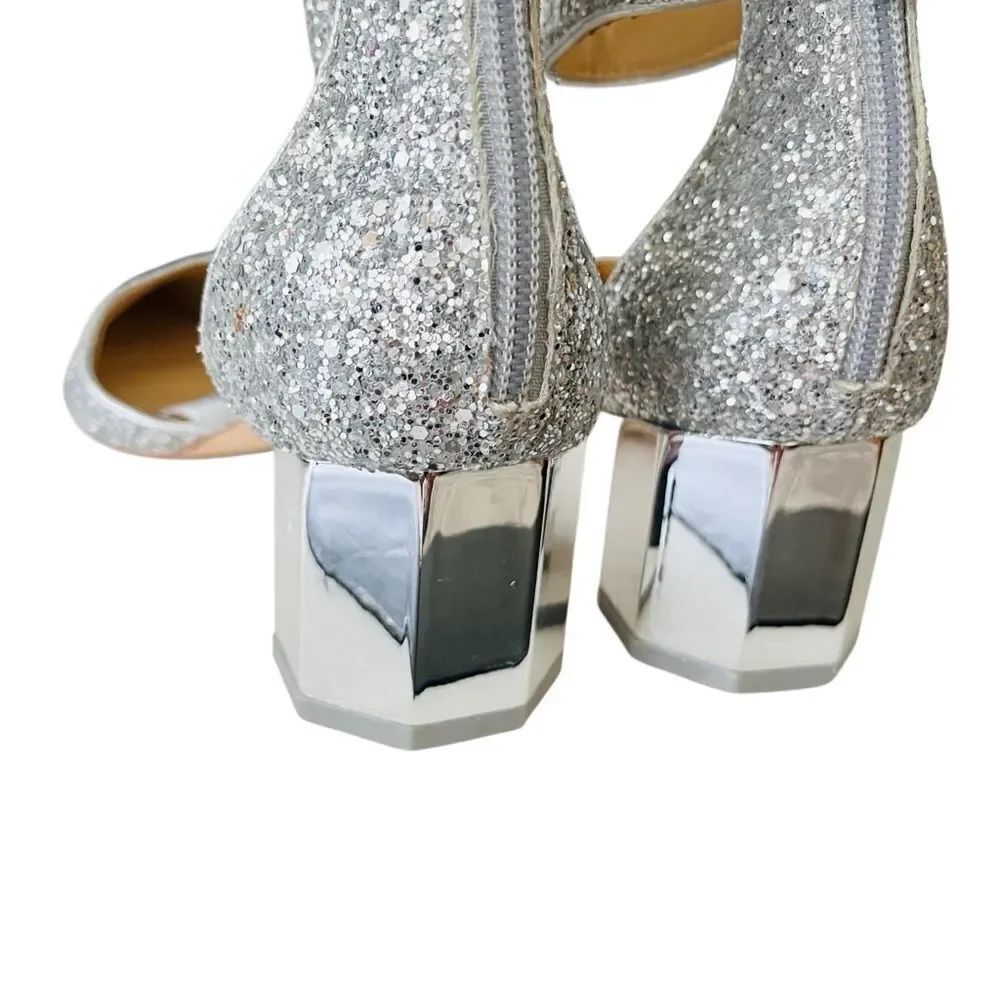 Katy Perry Collections The Jo Silver Glitter Heels with Ankle Strap size 7. - Picture 6 of 9